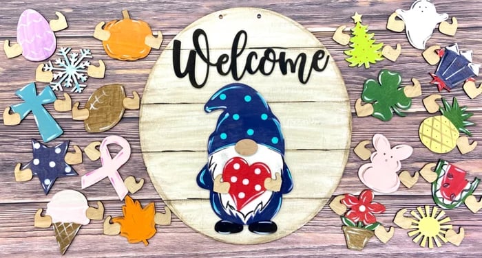 🎉Promotion-49% OFF 🎉-Cute 3D Seasonal Interchangeable Gnome Door Hanger