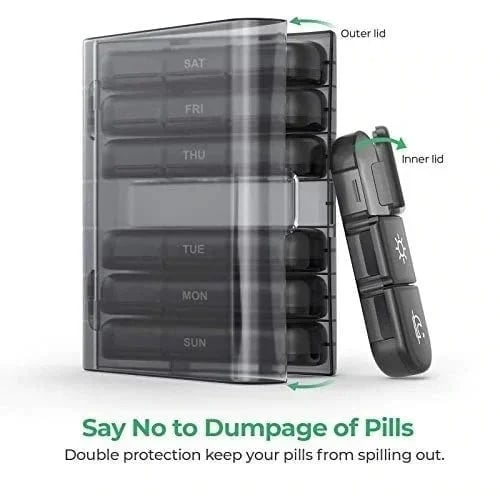 (π₯ Summer Hot Sale - Save 48% OFF) 21 Grid Black Pill Box Sorting Box, Buy 2 Free Shipping