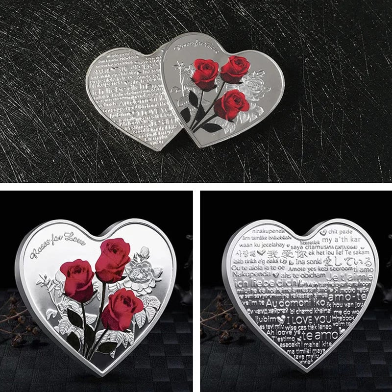 🔥 Beautiful Heart Love Coin With Roses