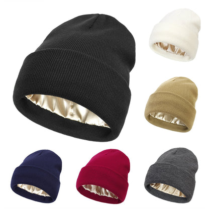 🔥LAST DAY 49% OFF- Satin Lined Knit Beanie Hat