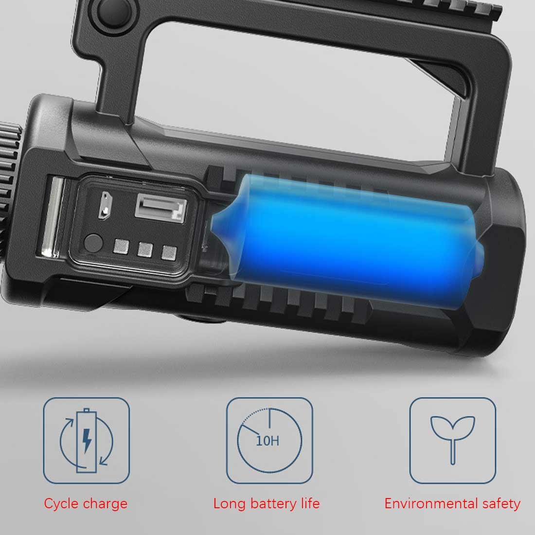 ⏰Last Day Promotion 48% OFF - Rechargeable Handheld Spotlight Flashlight