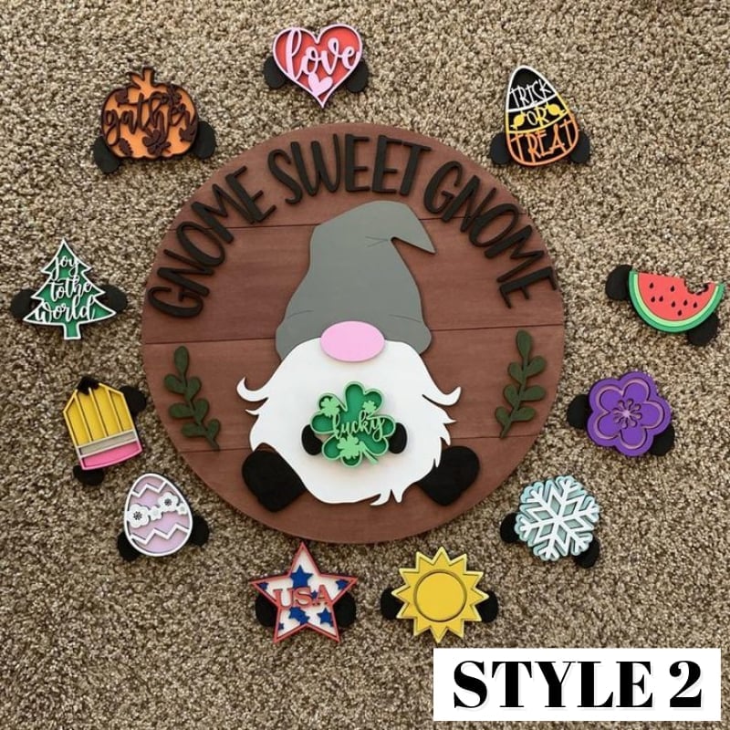 🎉Promotion-49% OFF 🎉-Cute 3D Seasonal Interchangeable Gnome Door Hanger