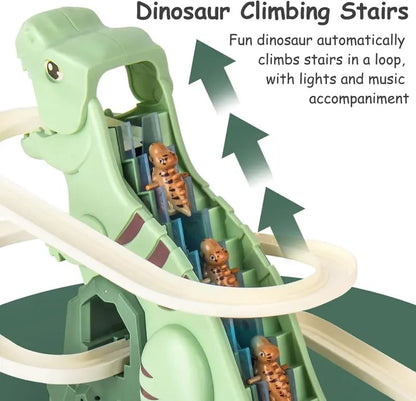 🔥LAST DAY 49% OFF-🦖 Dinosaur Chasing Race Track 5 Mini Dino Cars & Flexible Race Track Set with Light and Music