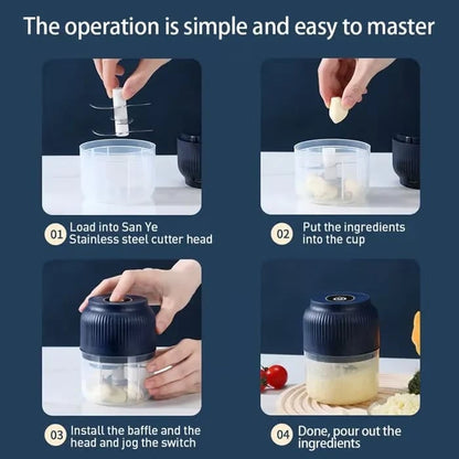 🔥LAST DAY 49% OFF- Electric Garlic Chopper,Mini Portable Veggie Chopper
