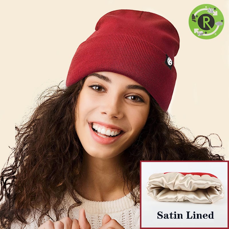 🔥LAST DAY 49% OFF- Satin Lined Knit Beanie Hat