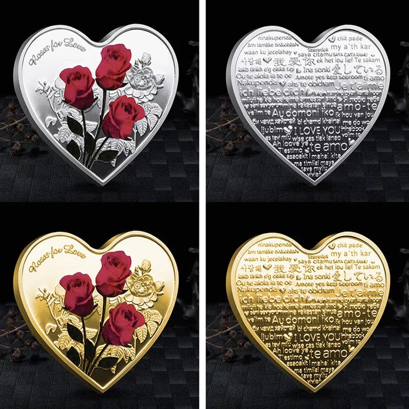 🔥 Beautiful Heart Love Coin With Roses