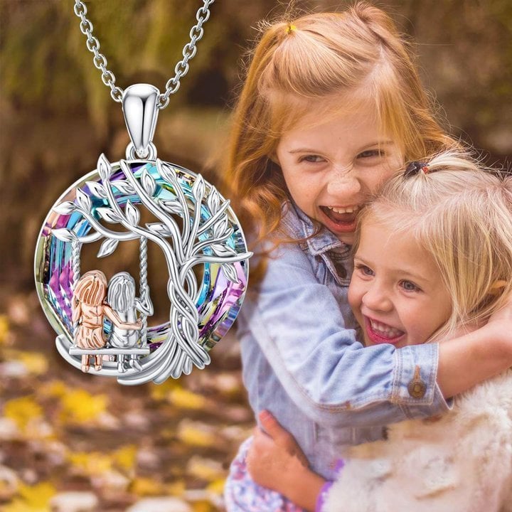 Last Day Promotion 48% OFF--🎁For Friend -  Thank You for Being My Unbiological Sister Tree of Life Sisters Necklace