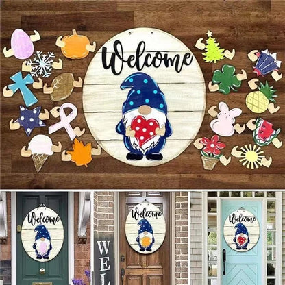 🎉Promotion-49% OFF 🎉-Cute 3D Seasonal Interchangeable Gnome Door Hanger