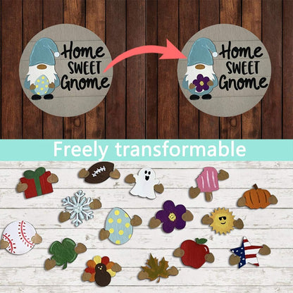 🎉Promotion-49% OFF 🎉-Cute 3D Seasonal Interchangeable Gnome Door Hanger