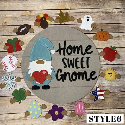 🎉Promotion-49% OFF 🎉-Cute 3D Seasonal Interchangeable Gnome Door Hanger