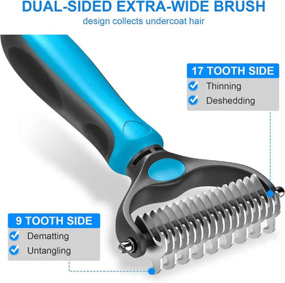 The Last Brush You'll Ever Need 🐾🐱 Double-Sided Pet Grooming Rake
