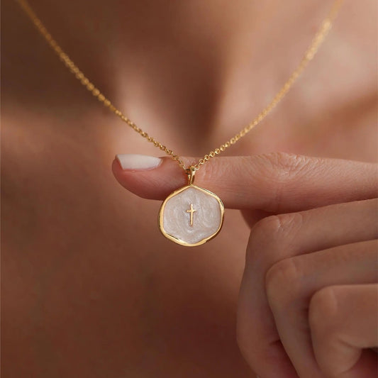 ✨New Arrival✝️The "Serene Faith" Vintage Oval Cross Necklace