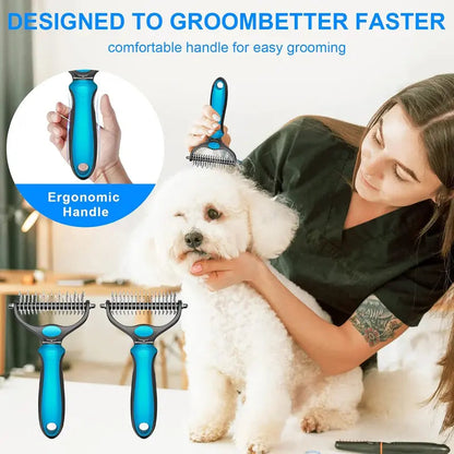 The Last Brush You'll Ever Need 🐾🐱 Double-Sided Pet Grooming Rake