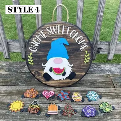 🎉Promotion-49% OFF 🎉-Cute 3D Seasonal Interchangeable Gnome Door Hanger
