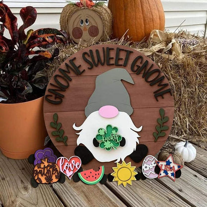 🎉Promotion-49% OFF 🎉-Cute 3D Seasonal Interchangeable Gnome Door Hanger