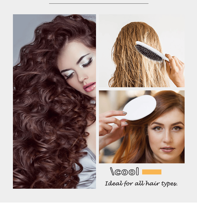 🔥LAST DAY 49% OFF- Smoother, Stronger, Shinier Hair - Boar Bristle Brush with Nylon Bristles and Microsphere Massaging Tips