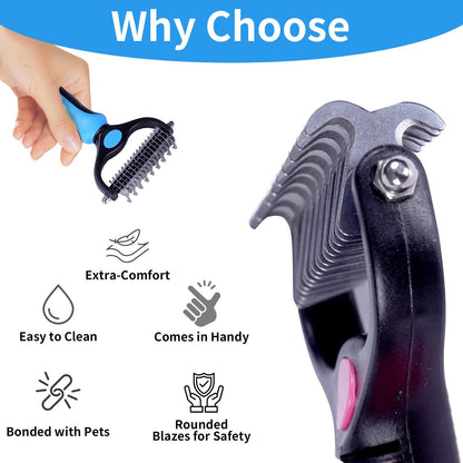 The Last Brush You'll Ever Need 🐾🐱 Double-Sided Pet Grooming Rake