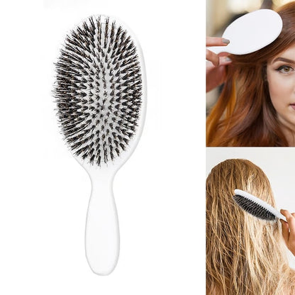 🔥LAST DAY 49% OFF- Smoother, Stronger, Shinier Hair - Boar Bristle Brush with Nylon Bristles and Microsphere Massaging Tips