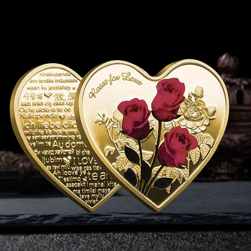 🔥 Beautiful Heart Love Coin With Roses