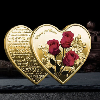 🔥 Beautiful Heart Love Coin With Roses