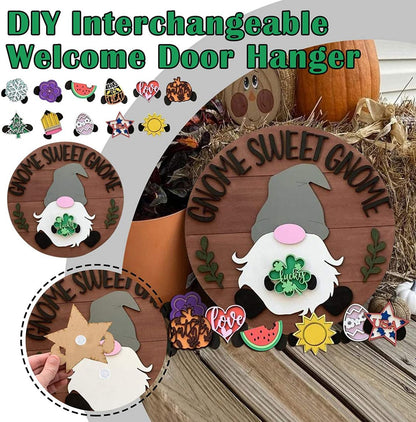 🎉Promotion-49% OFF 🎉-Cute 3D Seasonal Interchangeable Gnome Door Hanger