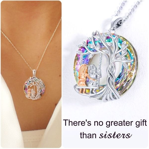 Last Day Promotion 48% OFF--🎁For Friend -  Thank You for Being My Unbiological Sister Tree of Life Sisters Necklace
