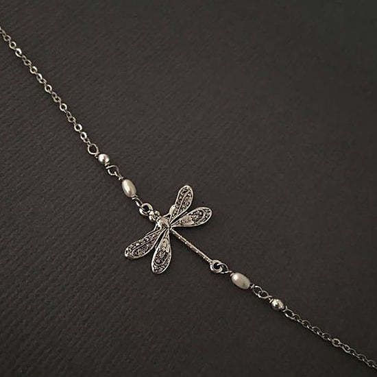 BUY 1 GET 1 FREE TODAY🥳SILVER DRAGONFLY ANKLET WITH PEARL(47% OFF🔥)