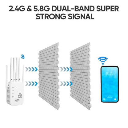 🔥LAST DAY 49% OFF- 📶WiFi Extender 6-Antenna Strong Signal🚀⚡