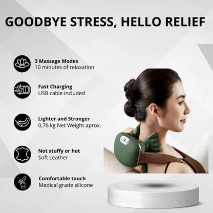 🔥LAST DAY 49% OFF- Shiatsu Neck & Shoulder Massager with Soothing Heat - Deep Tissue Kneading for Back & Neck Pain Relief