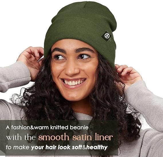 🔥LAST DAY 49% OFF- Satin Lined Knit Beanie Hat