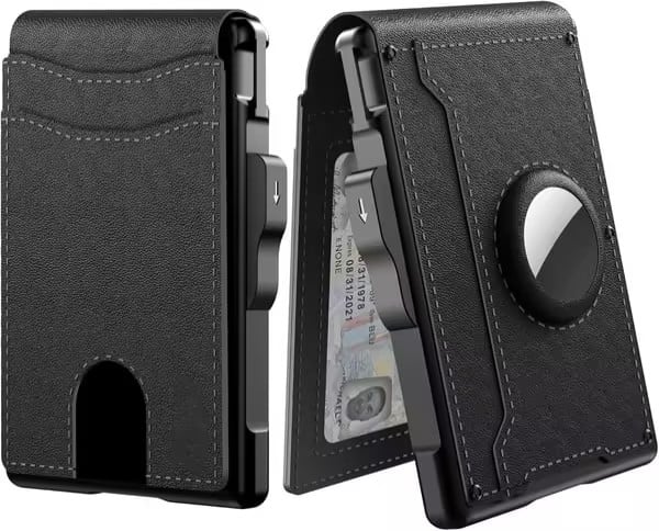 🔥LAST DAY 49% OFF- Wallet for Men - with Pop Up Aluminum Case Money Clip Slim Leather Slots Credit Card Holder RFID Blocking Bifold Minimalist Wallet