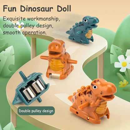 🔥LAST DAY 49% OFF-🦖 Dinosaur Chasing Race Track 5 Mini Dino Cars & Flexible Race Track Set with Light and Music