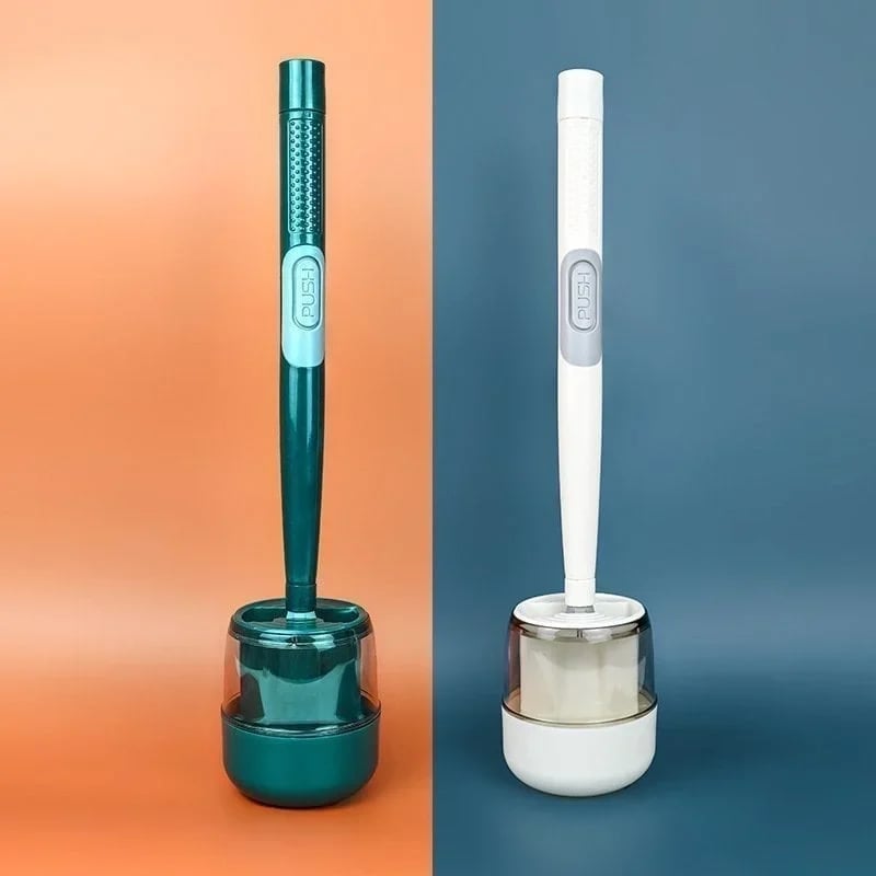 🔥Household punch-free wall hanging long handle silicone toilet brush