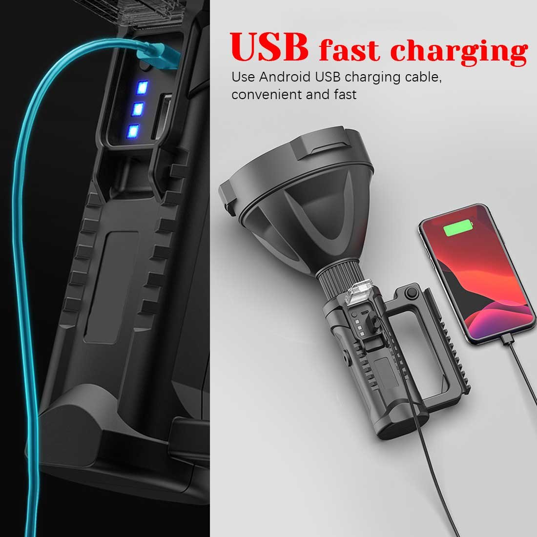 ⏰Last Day Promotion 48% OFF - Rechargeable Handheld Spotlight Flashlight