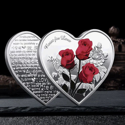 🔥 Beautiful Heart Love Coin With Roses