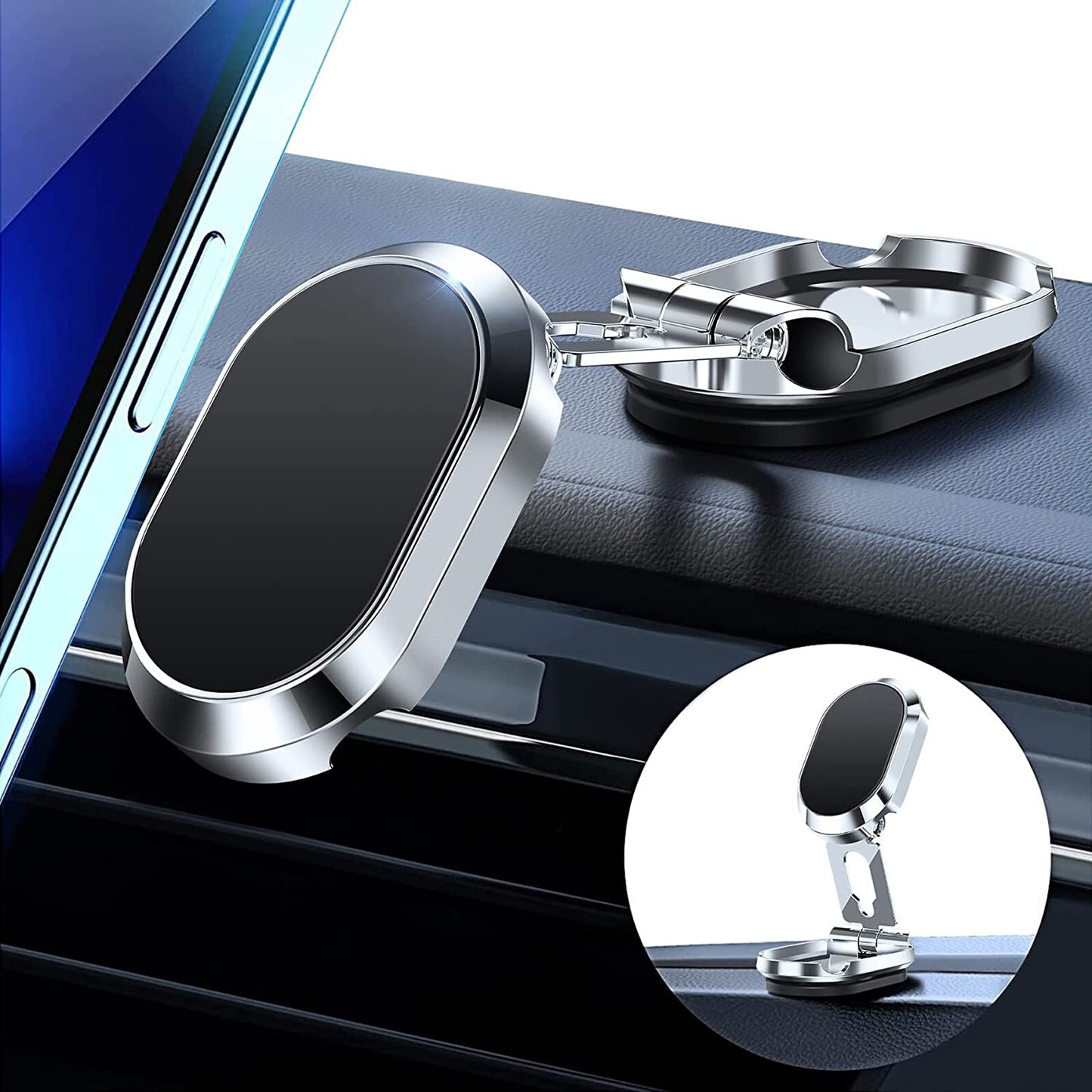 🔥48% OFF - Alloy Folding Magnetic Car Phone Holder