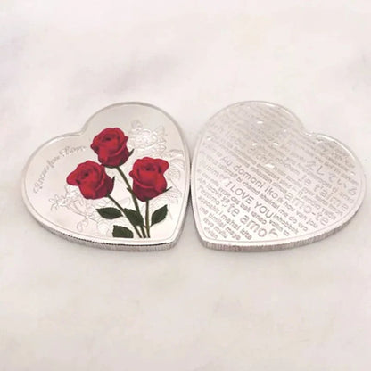 🔥 Beautiful Heart Love Coin With Roses