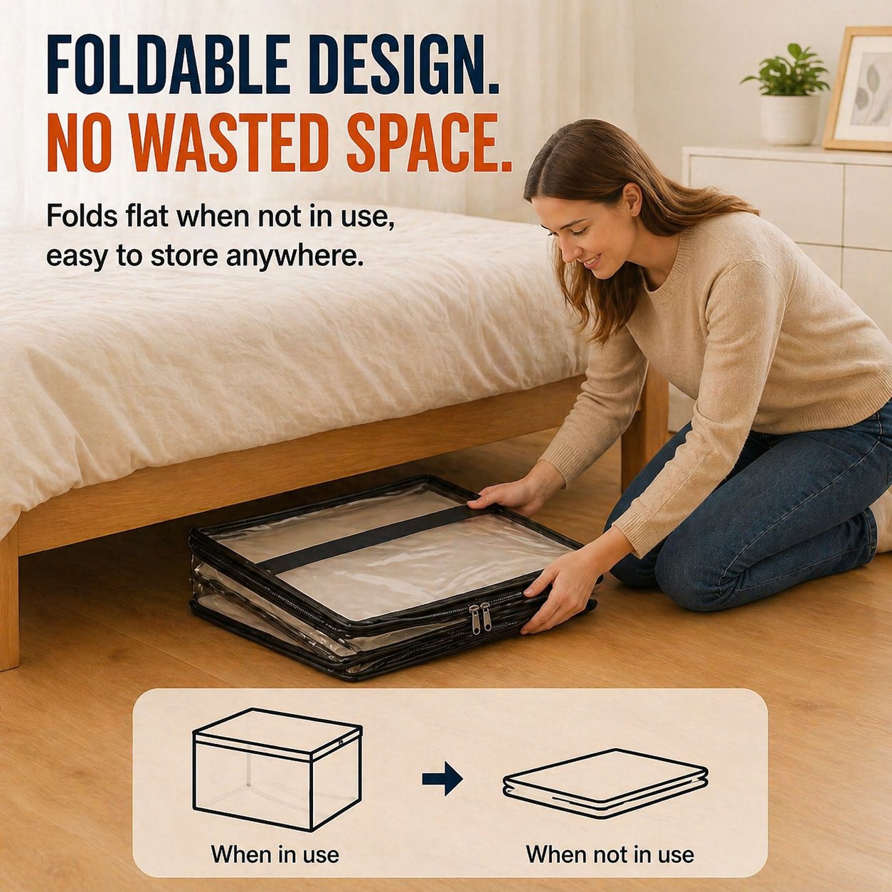 🔥Last Day 49% OFF📦Portable Large Heavy-Duty Thick Plastic Clear Storage Box with Hinged Lid | Home, Travel & Camping