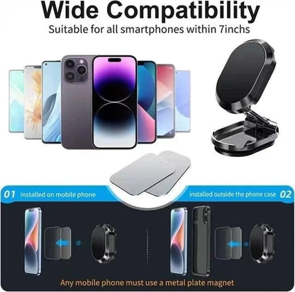 🔥48% OFF - Alloy Folding Magnetic Car Phone Holder