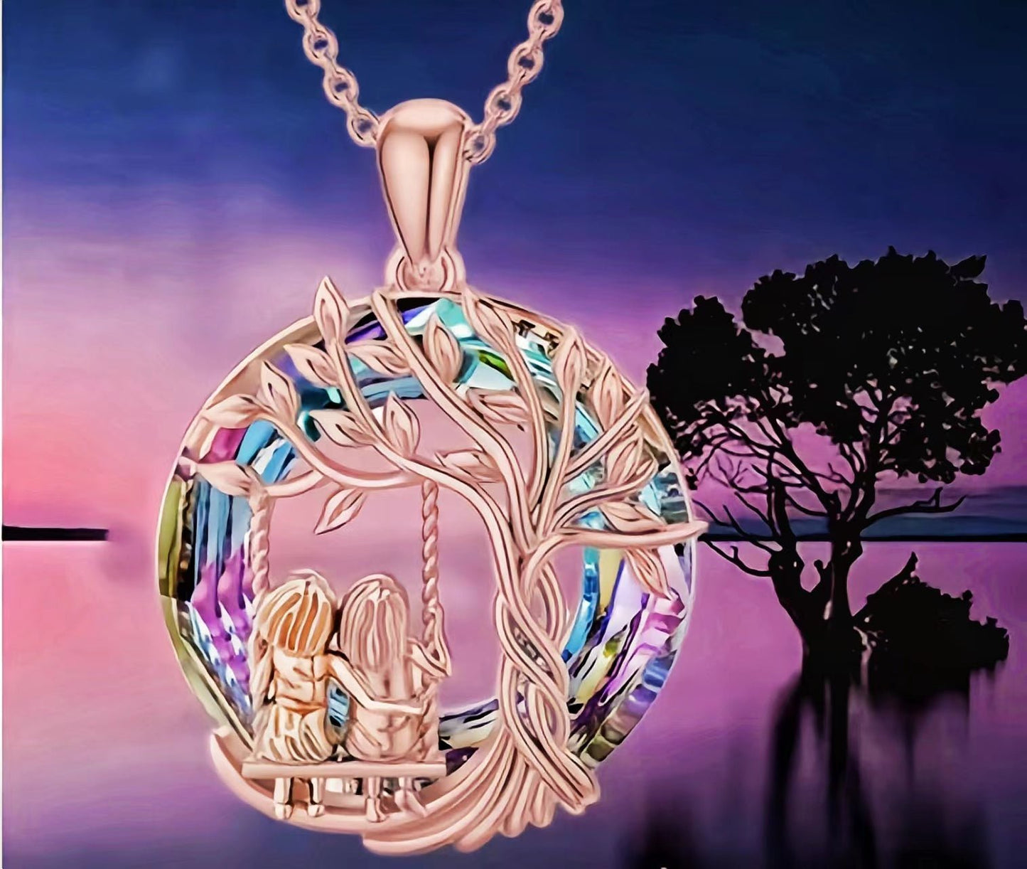 Last Day Promotion 48% OFF--🎁For Friend -  Thank You for Being My Unbiological Sister Tree of Life Sisters Necklace